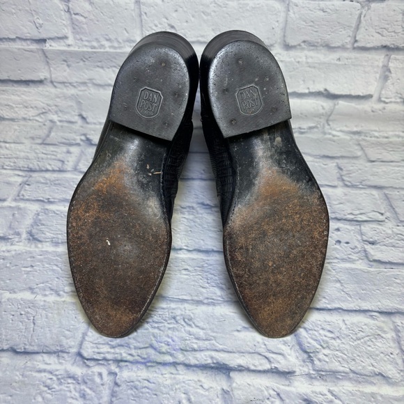 Dan Post Men's Exotic Black Lizard Western Cowboy boots size 8D 16830 Vintage - Picture 15 of 16